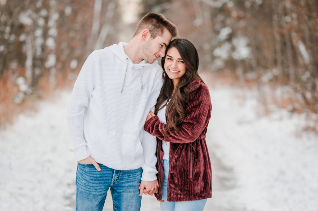 A winter engagement session in red deer alberta